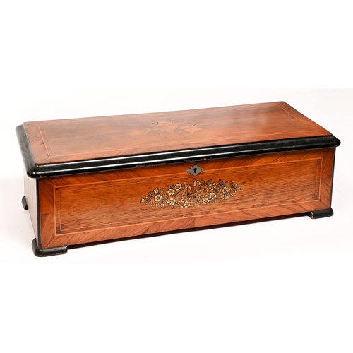 450 - A Swiss cylinder musical box, Mermod Freres, No 30204, late 19th c, to play ten airs as listed on th... 
