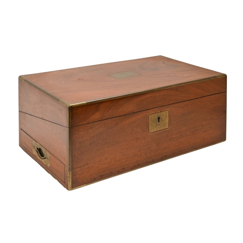 472 - A Victorian brass mounted mahogany writing box, 45cm w