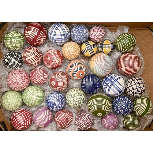 504 - Miscellaneous glazed and painted earthenware carpet bowls, Victorian and later, 8cm diam and smaller... 