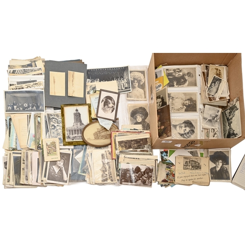 509 - Miscellaneous real photographic and other postcards, early 20th c and later, including Edwardian act... 