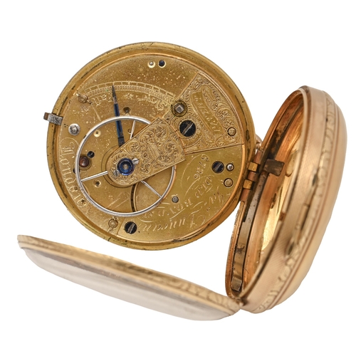 51 - An English 18ct gold fusee lever watch, James Duncan, Old Bond St [London], No. 5726, with engraved ... 