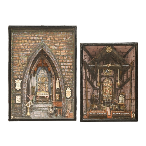 524 - A diorama of the Shrewsbury Chapel, Sheffield Cathedral, by Alfred Williams, signed, dated 1959, in ... 