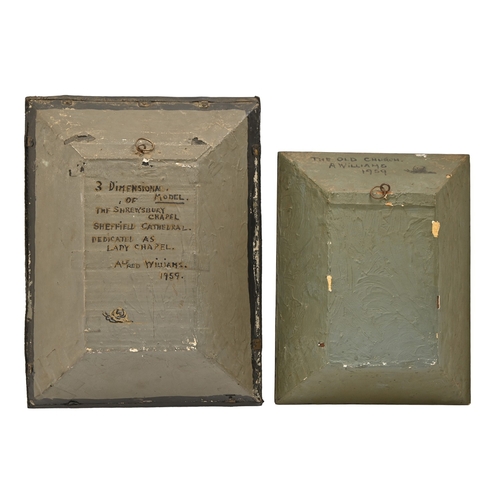 524 - A diorama of the Shrewsbury Chapel, Sheffield Cathedral, by Alfred Williams, signed, dated 1959, in ... 