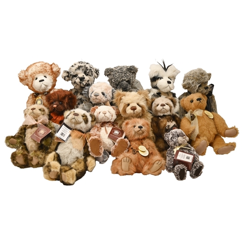 533 - Fifteen Charlie Bears, eleven with bag, approx 42cm h and smaller