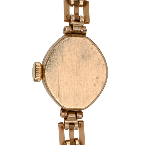 58 - A Rotary 9ct gold lady's wristwatch, 15 x 20mm, Birmingham 1976, on 9ct gold bracelet, 12.3g... 