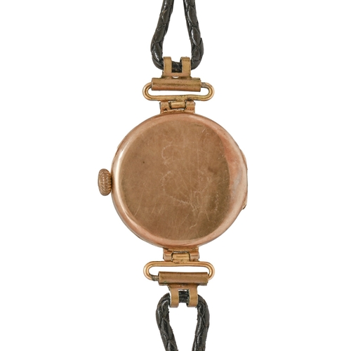 59 - A 9ct gold lady's wristwatch, with articulated lugs, 25mm diam, Chester 1928