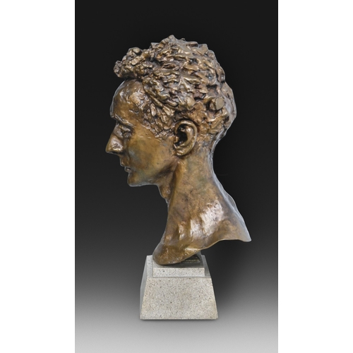 617 - Sir Jacob Epstein KBE (1880-1959) - The Honourable Wynne Godley, bronze, on Hopton Wood stone plinth... 