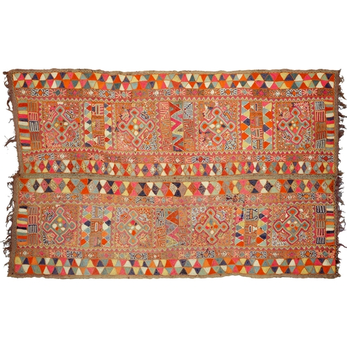 An Iraqi embroidered rug, 153 x 253cm