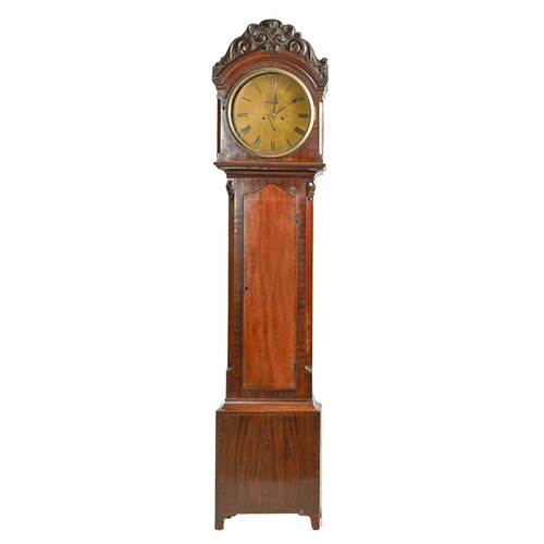 357 - A Scottish Victorian mahogany eight-day longcase clock, Samuel Ward, Glasgow, the round dial with tw... 