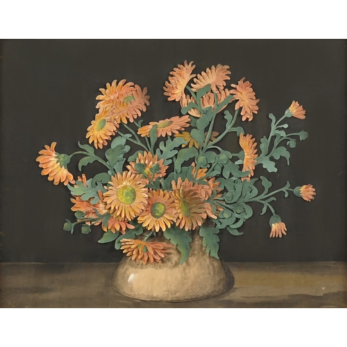 112 - Claude Garnett (1864-1950) - Calendulas and other subjects, five, watercolour, gouache and cut paper... 