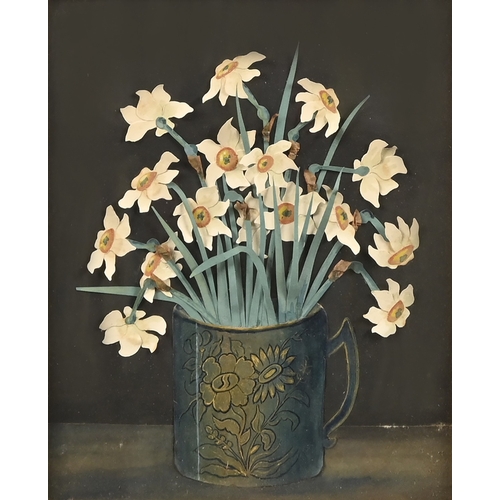 112 - Claude Garnett (1864-1950) - Calendulas and other subjects, five, watercolour, gouache and cut paper... 