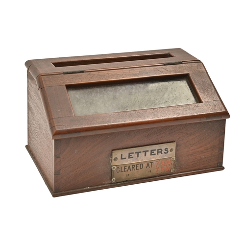 115 - The Victorian mahogany and mahogany-stained country house letter posting box from Lamb Close House, ... 