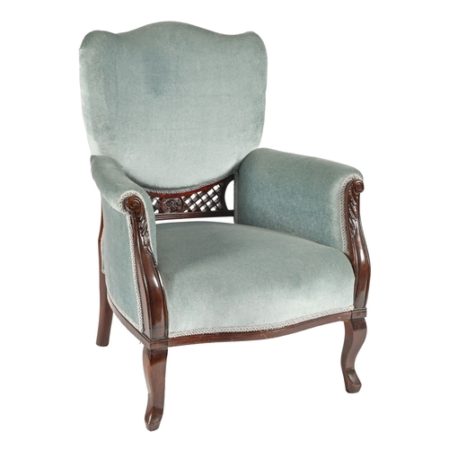 207 - An Edwardian mahogany armchair,  85cm h