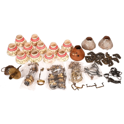 261 - Hardware. Several part sets of Victorian and early 20th c brass and other bell pull-handles, stair r... 