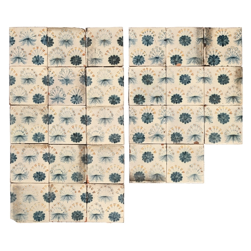 83 - William Morris. Twenty six Morris, Marshall, Faulkner & Co Daisy tiles, c1870, the design painte... 