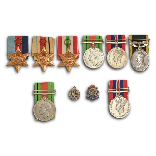 103 - WWII attributed group of six, 1939-1945 Star, Africa Star, Italy Star, Defence Medal, War Medal and ... 