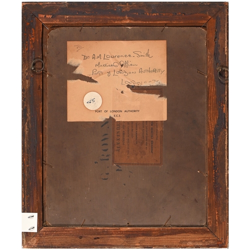 261 - English School, 19th century &ndash; Portrait of a Gentleman, bust length, in black stock and red wa... 