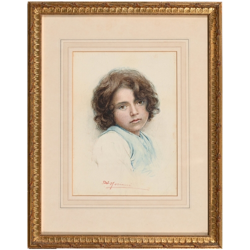 284 - *. Howard, late 19th/early 20th century - Portrait of a Young Lady, full-length, seated on a sofa, a... 