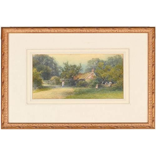 292 - Victorian School - Figures and Haystacks by the Coast, monogrammed J.T.H.,&nbsp;dated March 1884 ver... 