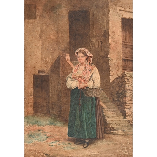 292 - Victorian School - Figures and Haystacks by the Coast, monogrammed J.T.H.,&nbsp;dated March 1884 ver... 