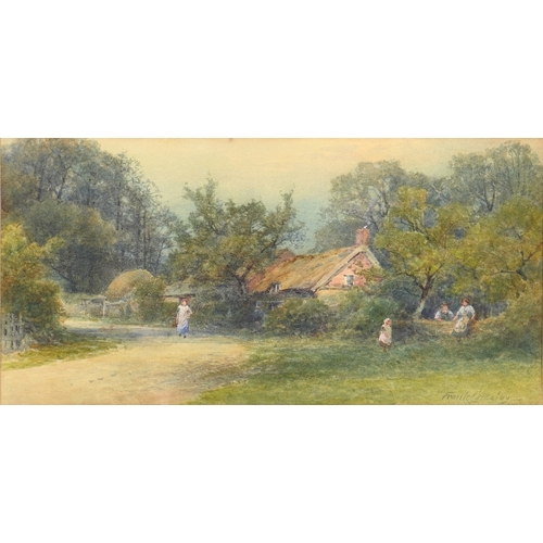 292 - Victorian School - Figures and Haystacks by the Coast, monogrammed J.T.H.,&nbsp;dated March 1884 ver... 