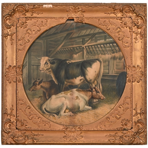 295 - A set of nine gilt and composition shaped square frames, c1870, enclosing Victorian chromolithograph... 