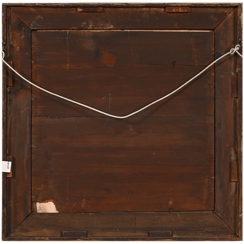 295 - A set of nine gilt and composition shaped square frames, c1870, enclosing Victorian chromolithograph... 