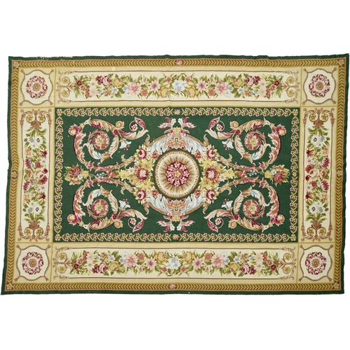 314 - A needlepoint rug, 20th c, in 18th c Aubusson style, 182 x 266cm