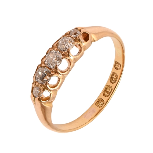 20 - A Victorian diamond ring,&nbsp;in 18ct gold, Birmingham 1887, 2.6g, size J