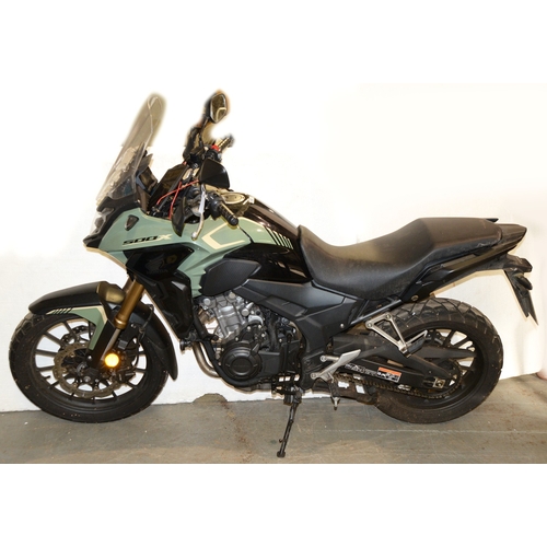 376 - 2022 Honda CB500XA-N 471cc, green/black, registration No. FY22 WFD, twin DOHC liquid cooled, engine ... 