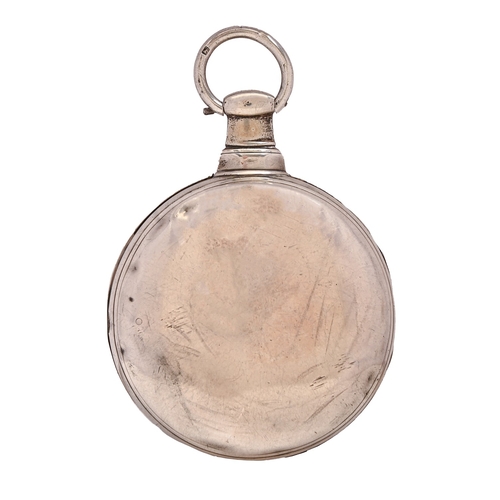 46 - An English silver pair-cased verge watch, unsigned, No 19270, with finely pierced and engraved watch... 