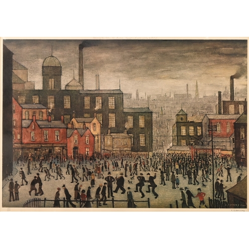 591 - Laurence Stephen Lowry RA (1887-1976) - Our Town, reproduction printed in colour, signed by the arti... 