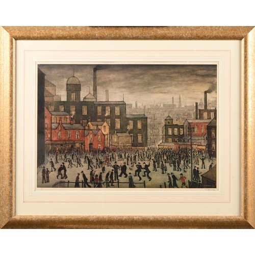 591 - Laurence Stephen Lowry RA (1887-1976) - Our Town, reproduction printed in colour, signed by the arti... 