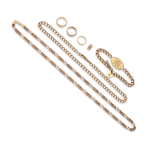 72 - Miscellaneous gold articles, including chains and bracelets, 96.3g