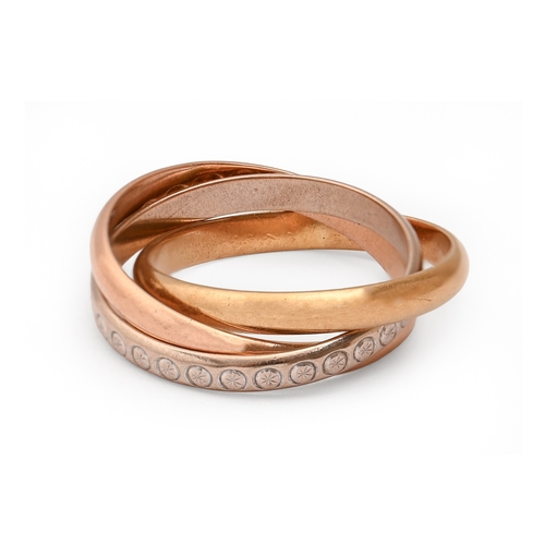 89 - An 18ct gold Russian wedding ring, 5g, size K