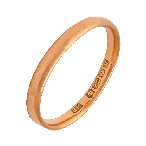 90 - A 22ct gold wedding ring, 1.9g, size J