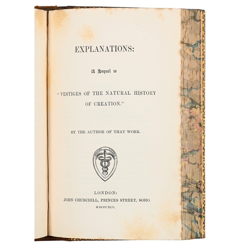 112 - Natural History, Evolution. [Chambers (Robert)], Vestiges of the Natural History of Creation, [bound... 