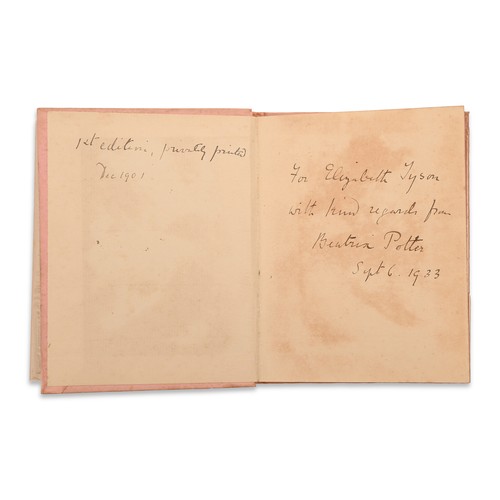 158 - Potter (Beatrix), The Tailor of Gloucester, signed, dedicated and inscribed by the author: To Elizab... 