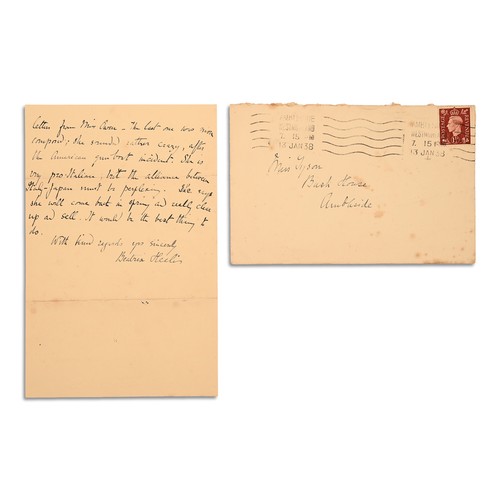166 - POTTER, Helen Beatrix. Autograph letter, signed (Beatrix Heelis) to Elizabeth Tyson. Casyle Cottage,... 