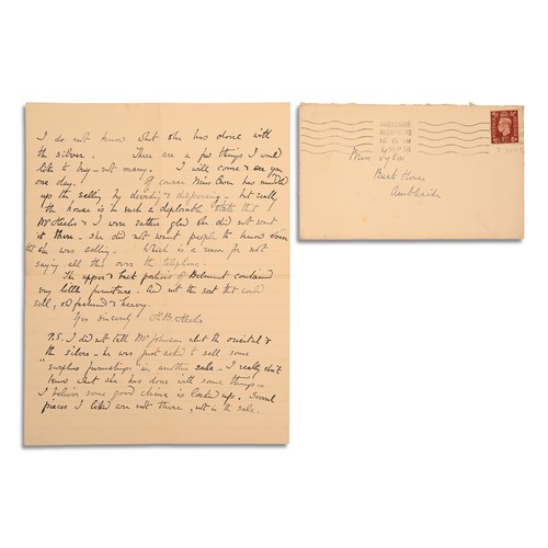 165 - POTTER, Helen Beatrix. Autograph letter, signed (H. B. Heelis) to Elizabeth Tyson. September 6, 1938... 