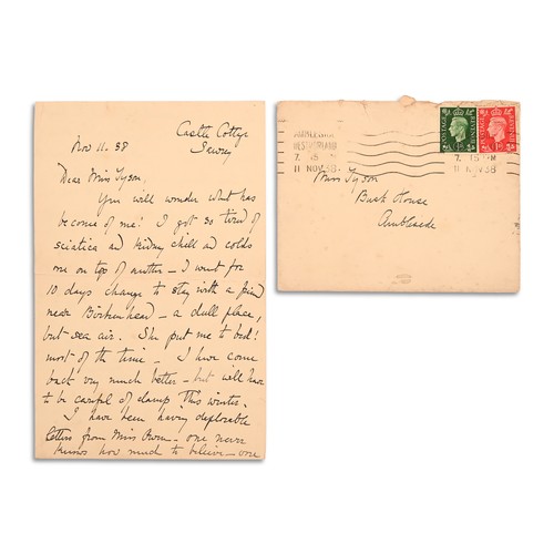 163 - POTTER, Helen Beatrix. Autograph letter, signed, to Elizabeth Tyson. Castle Cottage, Sawrey, Novembe... 