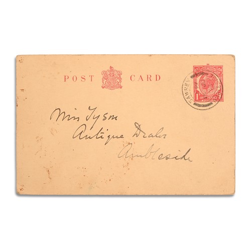 160 - POTTER, Helen Beatrix. Autograph postcard, signed (H. B. Heelis) to Elizabeth Tyson. Castle Cottage,... 