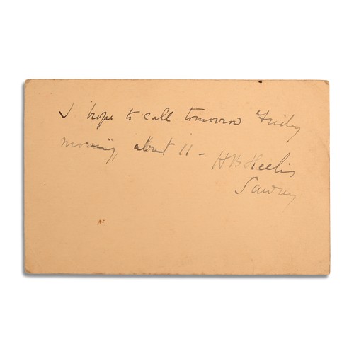 160 - POTTER, Helen Beatrix. Autograph postcard, signed (H. B. Heelis) to Elizabeth Tyson. Castle Cottage,... 