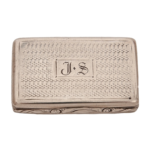 133 - A William IV silver vinaigrette, engine turned, with finely pierced and engraved gilt grille, 4.7cm ... 