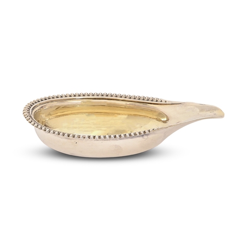 154 - A Victorian silver pap boat,&nbsp;interior gilt, the underside engraved Emma Louisa Farwig 1845, 13.... 
