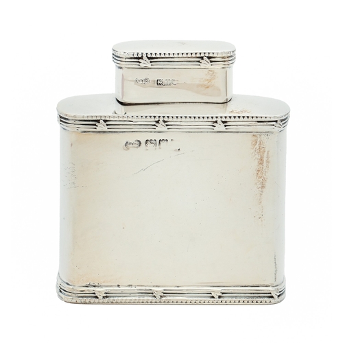 157 - An Edwardian silver tea cannister and cover, 7.8cm h, marks rubbed, by The Goldsmiths & Silversm... 