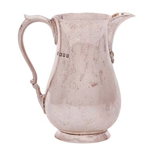 158 - A George VI silver baluster cream jug of heavy gauge, 10.5cm h, by Edward Barnard & Sons Ltd, Lo... 