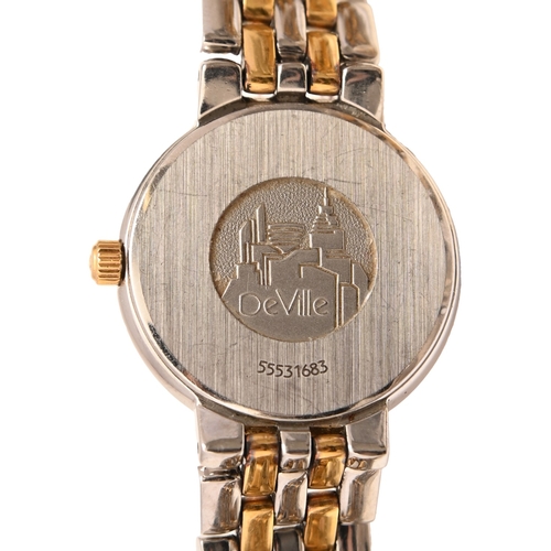 16 - An Omega gold and stainless steel lady's wristwatch, De Ville, Ref 6202/822, quartz movement, 2.4cm ... 