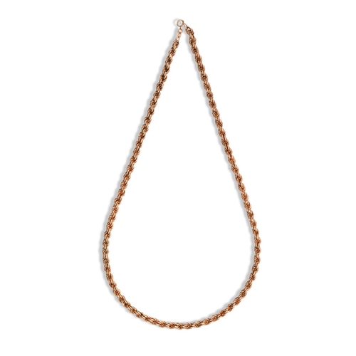 26 - A 9ct gold rope necklace, 52cm l, 10.6g