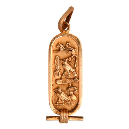 28 - An Egyptian gold pendant, 3cm h, control marks, 3.2g